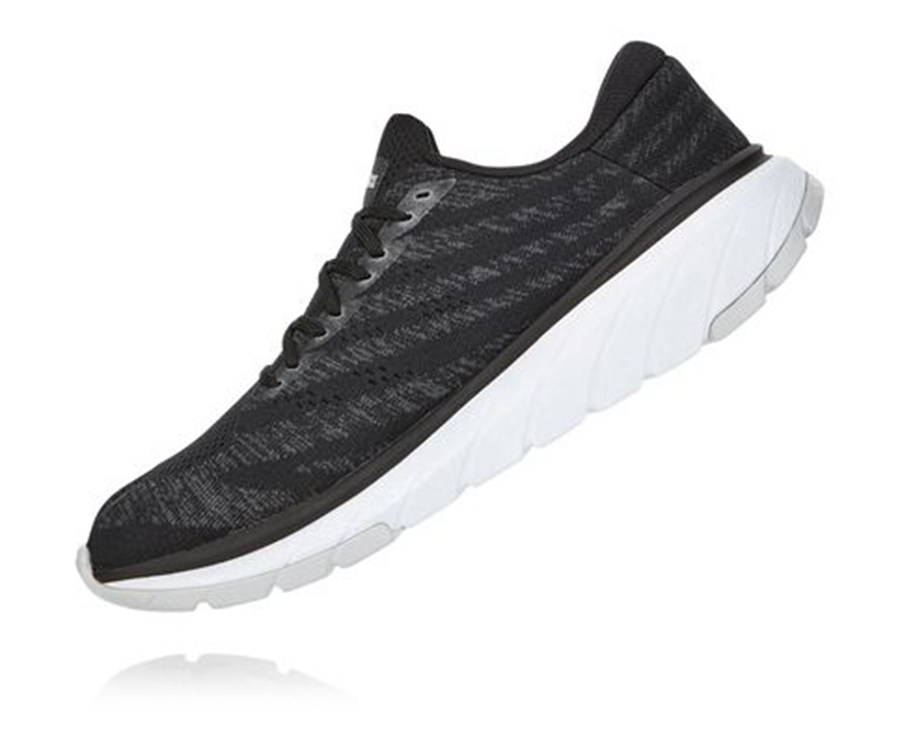 Hoka One One Running Shoes Mens Black/White - Cavu 3 - 62940CTPN